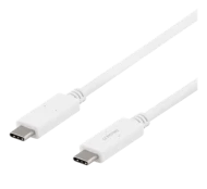 Kabelis DELTACO USB-C - USB-C, 5Gbit / s, 5A, 1M, baltas / USBC-1502M kaina