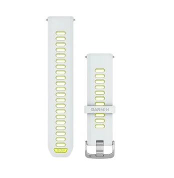 Forerunner Watch Bands (22 mm), Whitestone/translucent amp yellow with Silver hardware