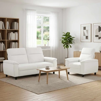 Sofa Sofos komplektas 2 vnt. Balta Audinys