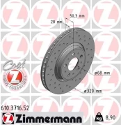 Stabdžių diskas ZIMMERMANN 610.3716.52 kaina