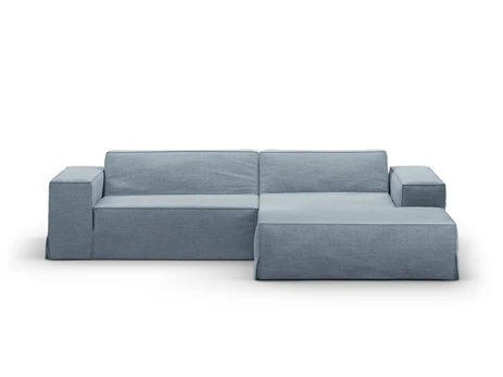 Modular Right Corner Sofa, "Jodie", 3 Seats, 224x166x70, Muted Blue