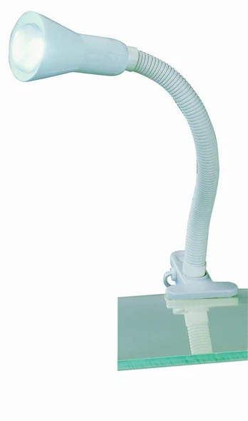 TRIO-Lighting Flexo table lamp clip E14 white gaismeklis