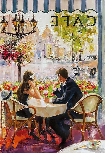 Deimantinis paveikslas Cafe WD2458