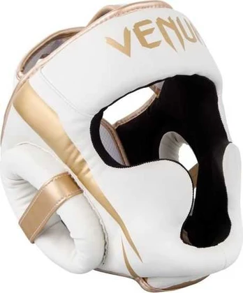 Bokso šalmas Venum Elite - Baltas/Gold