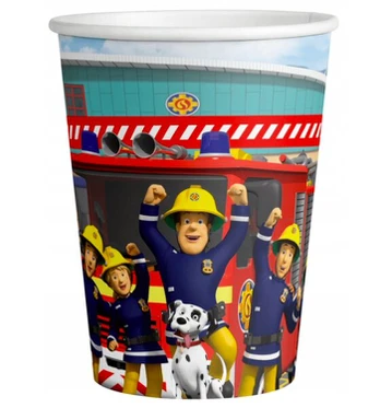 Vienkartinių puodelių rinkinys Fireman Sam, 250 ml, 8 vnt.