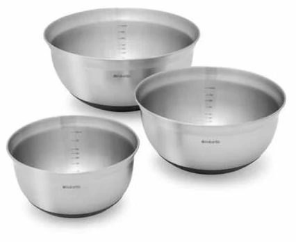 Brabantia Brabantia maišymo indų rinkinys, plieno matinis, 1, 1,6 ir 3 litrai