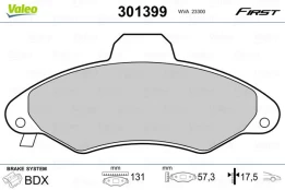 Stabdžių trinkelių rinkinys, diskinis stabdys VALEO 301399 kaina