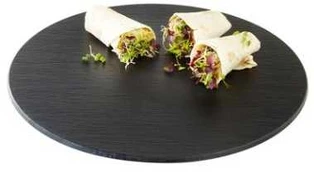 Multi Serveringplade Melamin Ø40x1 cm Skiferlook sort,1 stk