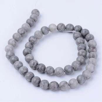 Jaspio karoliukai 8 mm., 1 gija