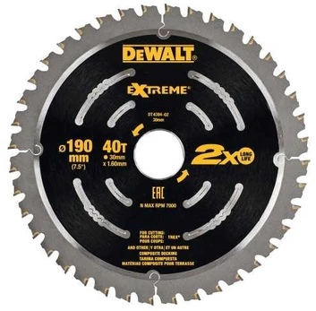DeWALT pjovimo diskas 190x30 mm CompDeck 40T
