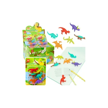 Lean Set of 6 School Dinosaurs Erasers