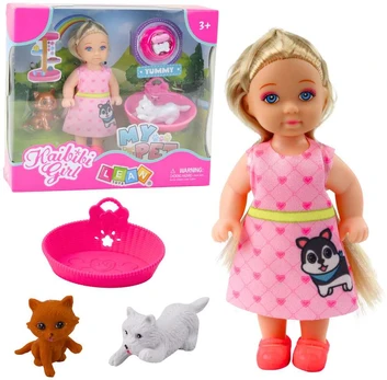 Mini lėlė su gyvūnais ir aksesuarais