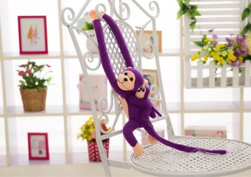 Pliušinis žaislas Beždžionė, violetinė, 70 cm