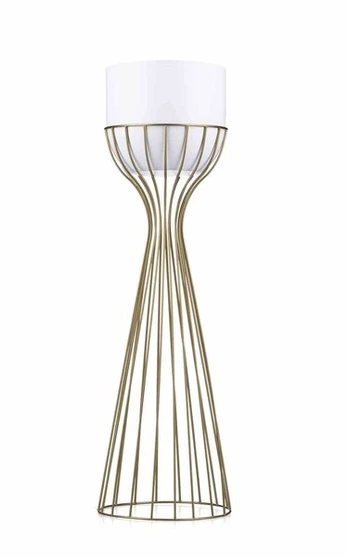 Modernus metalinis gėlių stovas Loft, 68 cm, baltas
