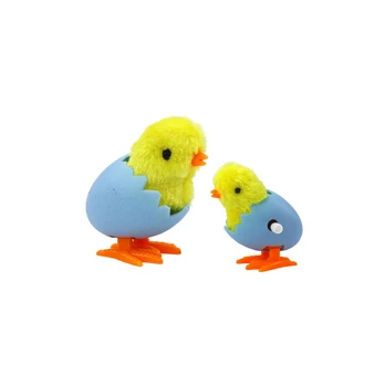 Lean Jumping Chicken In Egg Shell Wind Up Plush Geltona