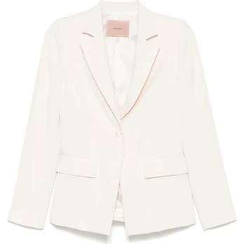 Švarkas moterims, Balta, Single-breasted blazer
