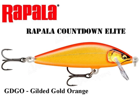 Vobleris Rapala CountDown Elite GDGO - Gilded Gold Orange 7.5 cm