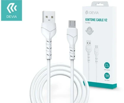 Devia cable Kintone USB - MicroUSB 1,0 m 2,1A white
