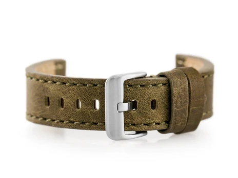 Pacific Leather watch strap W48 - PREMIUM - olive žalias - 20mm
