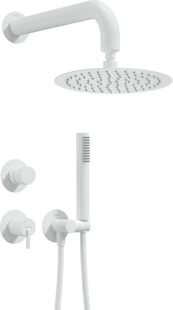 Concealed shower set with overhead shower