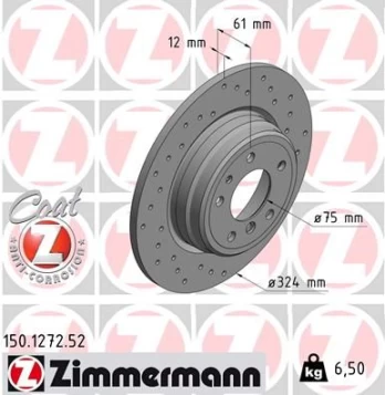 Stabdžių diskas ZIMMERMANN 150.1272.52