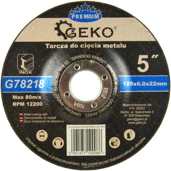 Geko GEKO PREMIUM 125x6 inox metalinis šlifavimo diskas (5/25/100)