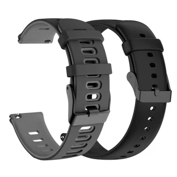 „BestAccessories” 2 × silikoninis dirželis laikrodžiui 22 mm, juodas