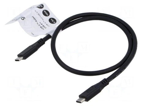 Cable | USB 4.0 | USB C plug,both sides | 0.5m | black | 20Gbps | PVC