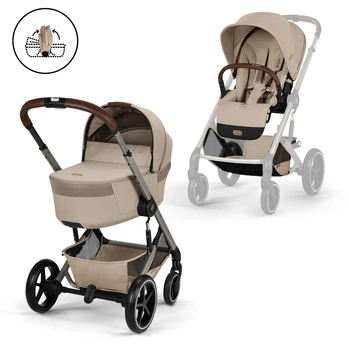 Cybex Balios S Lux Fold Cot Almond Beige Vežimėlis 2 in 1