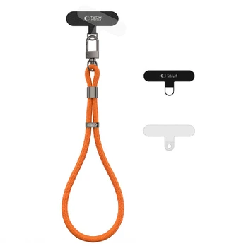 Oranžinis (Cosmic Orange) dirželis telefonui "Tech-Protect C11S Rope Wrist Strap"