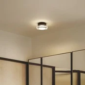 MARSET LED lauko sieninis šviestuvas Roc, Ø 17 cm, juodas/permatomas