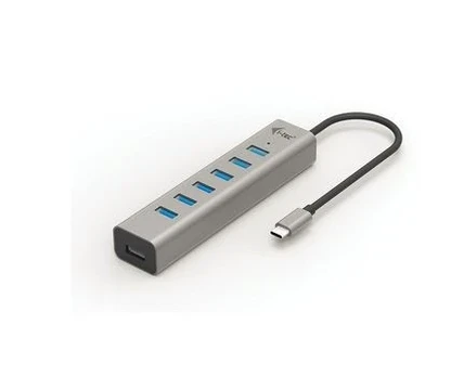 I-TEC USB-C įkrovimo metalinis HUB 7 prievadas be maitinimo adapterio