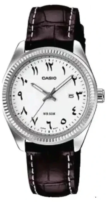 Laikrodis Casio Collection Vintage CASIO COLLECTION modelis LADY DATE - LEATHER, Baltas