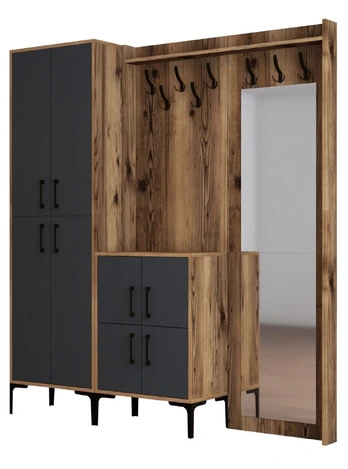Kalune Design Salės stendas Berlin ABC - Walnut, Anthracite