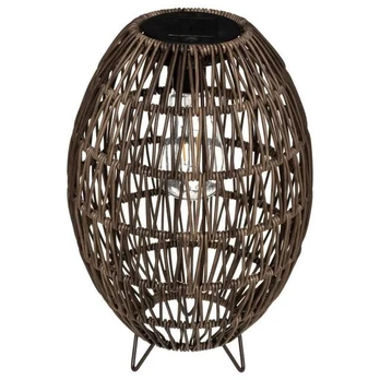 Saulės lempa su pintu gaubtu, Ø 21 cm, ruda