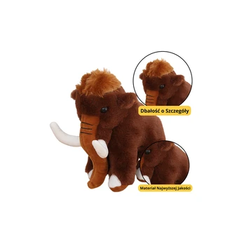 Lean Toys Plush Mascot Cuddly Toy Mammoth Brown 20cm