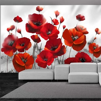 Artgeist Fototapetas - Poppies in the Moonlight