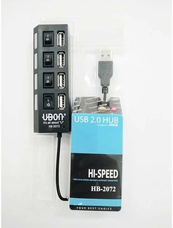 Šakotuvas USB 4-vietų ir jungiklių