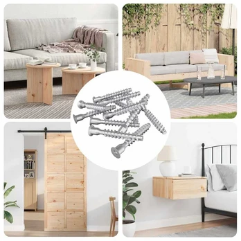 Confirmat varžtai 12 pcs Sidabro Metalas