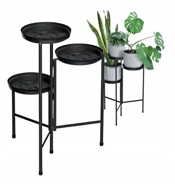 Metalinis juodos spalvos gėlių stovas 60 cm