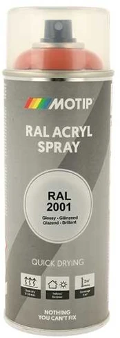 Motip Ral 2001 high gloss red oranžinis