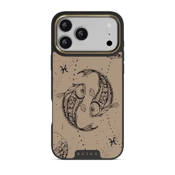 Pisces - iPhone 17 Pro Max Case, Elite Dark (MagSafe) / Gold / Beige
