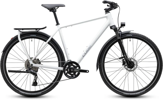 Dviratis Cube Kathmandu Pro metallicwhite'n'chrome 2027-50 cm (Dydis: 50 cm)