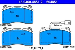 ATE 13.0460-4851.2 Brake pad set