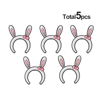 Silikoniniai karoliukai, C-5pcs Rabbit Ear Design Silicone Focus Beads