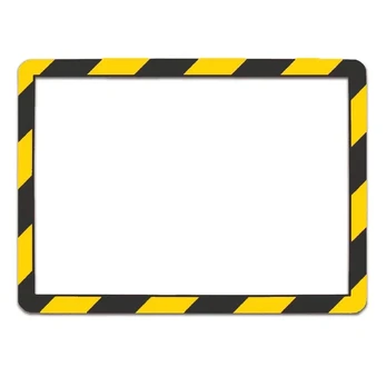 Magnetiniai ženklinimo laikikliai Frames4Docs A4 10 gab juodi/geltoni