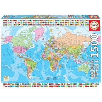 Educa - 1500 brikker, The World Map (018500)