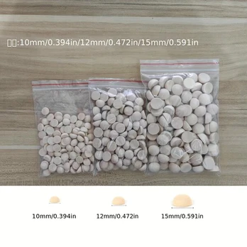 pusiau apvalūs rutuliukai, 100 vnt, 12 mm