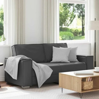 Dvivietė sofa Pilka 140 cm Iš dirbtinės odos