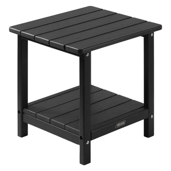 Lauko šoninis staliukas HDPE, juodas
